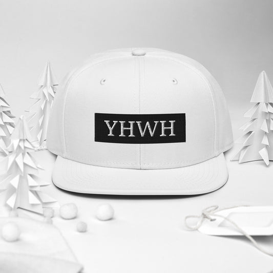 YHWH White Snapback Hat