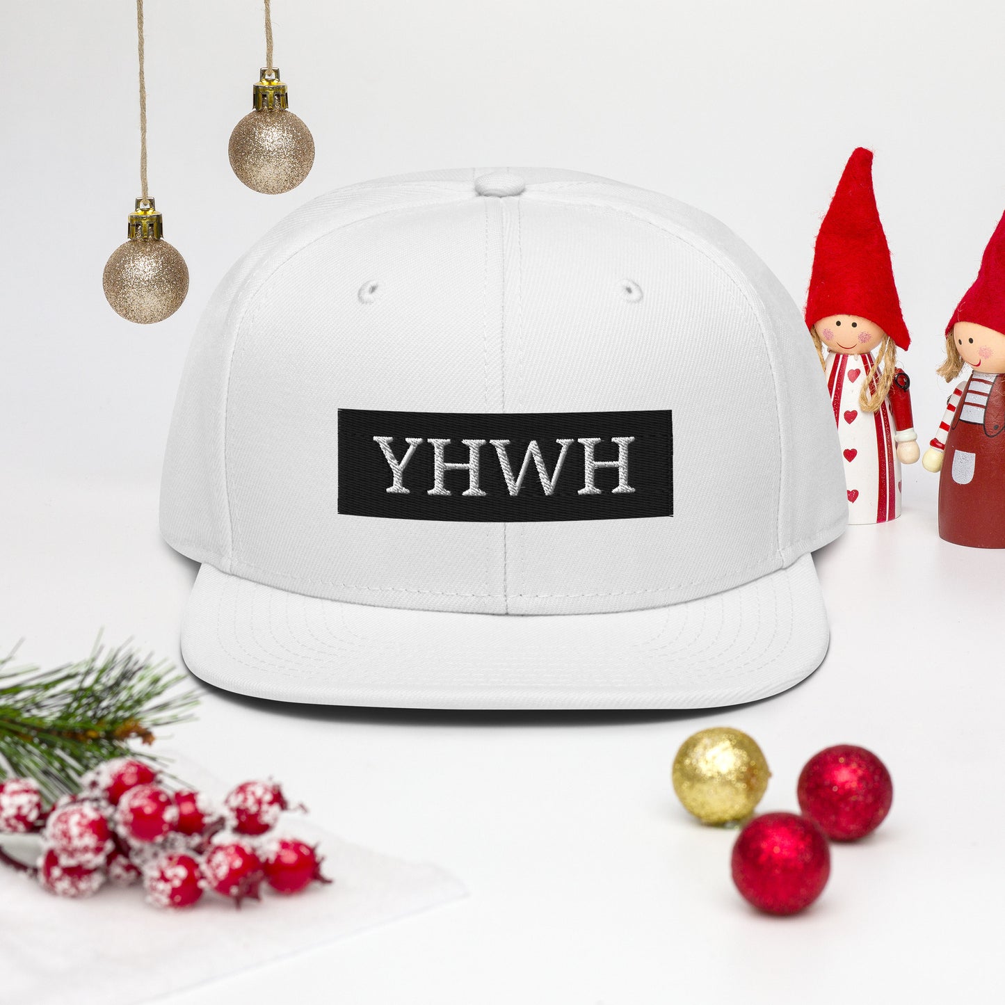 YHWH White Snapback Hat